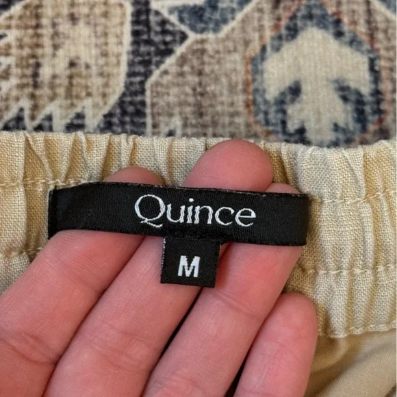 Quince 100% European Organic Linen Pull On Drawstring Shorts Driftwood Tan Sz M - Picture 10 of 16